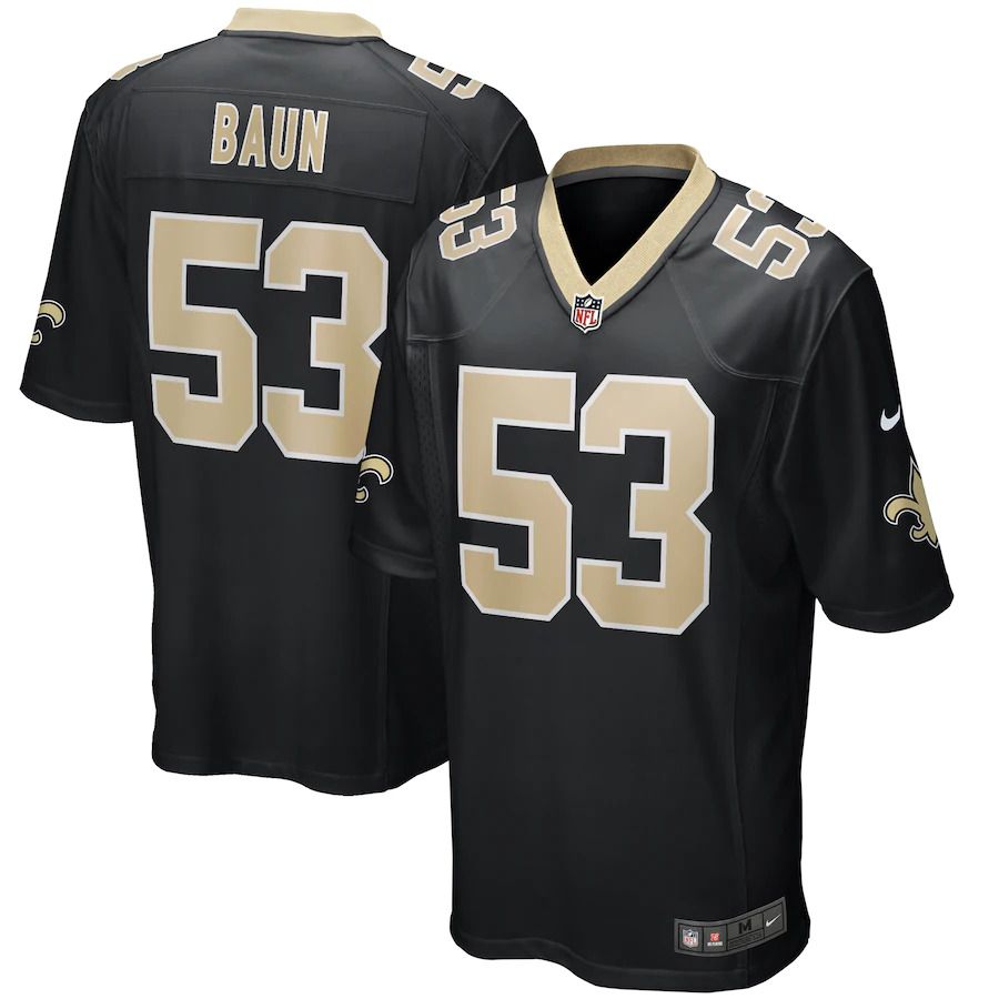 Men New Orleans Saints #53 Zack Baun Nike Black Game Player NFL Jersey